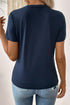 Modern Asymmetric Panel Geometric Seamed Short Sleeve Top
